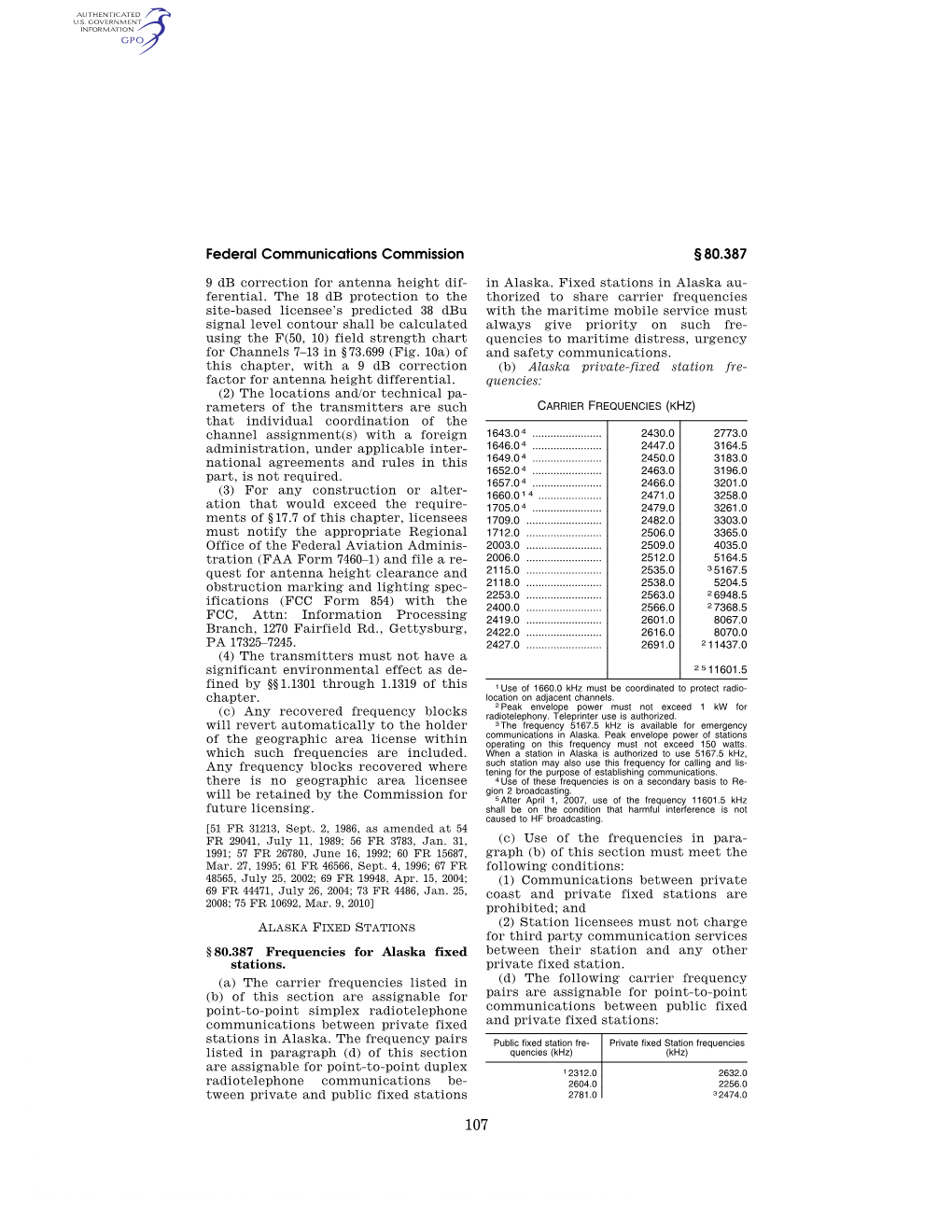 Federal Communications Commission § 80.387