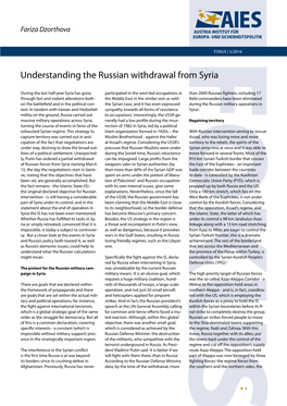 Understanding the Russian Withdrawal from Syria