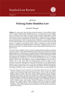 Policing Under Disability Law