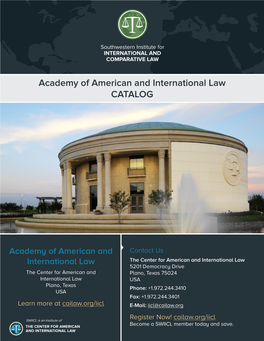 Academy of American and International Law CATALOG