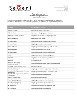 Provider SMTP Access