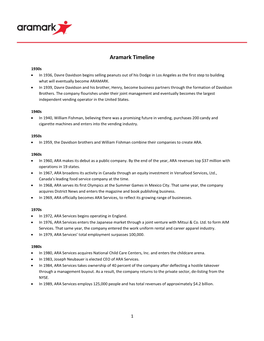 Aramark Timeline