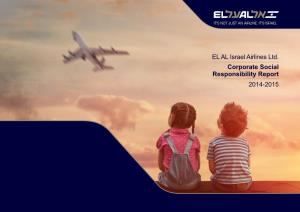 EL AL Israel Airlines Ltd. Corporate Social Responsibility Report 2014-2015