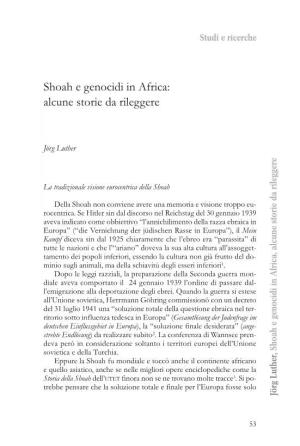 Jörg Luther, Shoah E Genocidi in Africa, Alcune Storie Da Rileggere
