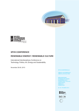 Spvh Conference Renewable Energy / Renewable Culture