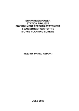 Shaw River Power Station Project Environment Effects Statement & Amendment C36 to the Moyne Planning Scheme