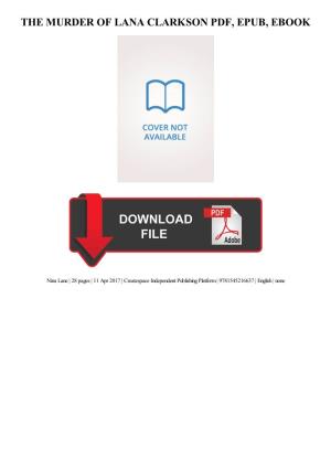 PDF Download the Murder of Lana Clarkson Ebook, Epub