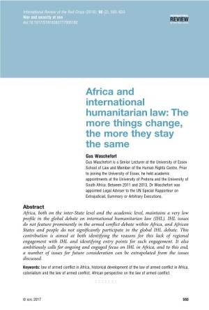 Africa and International Humanitarian Law: the More Things Change, The