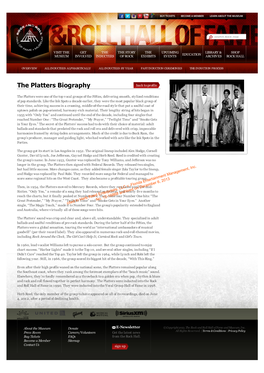 The Platters Biography Back to Profile