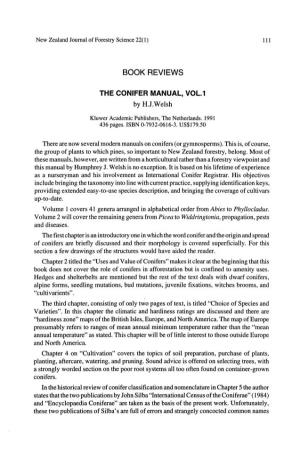 Book Reviews the Conifer Manual, Vol1