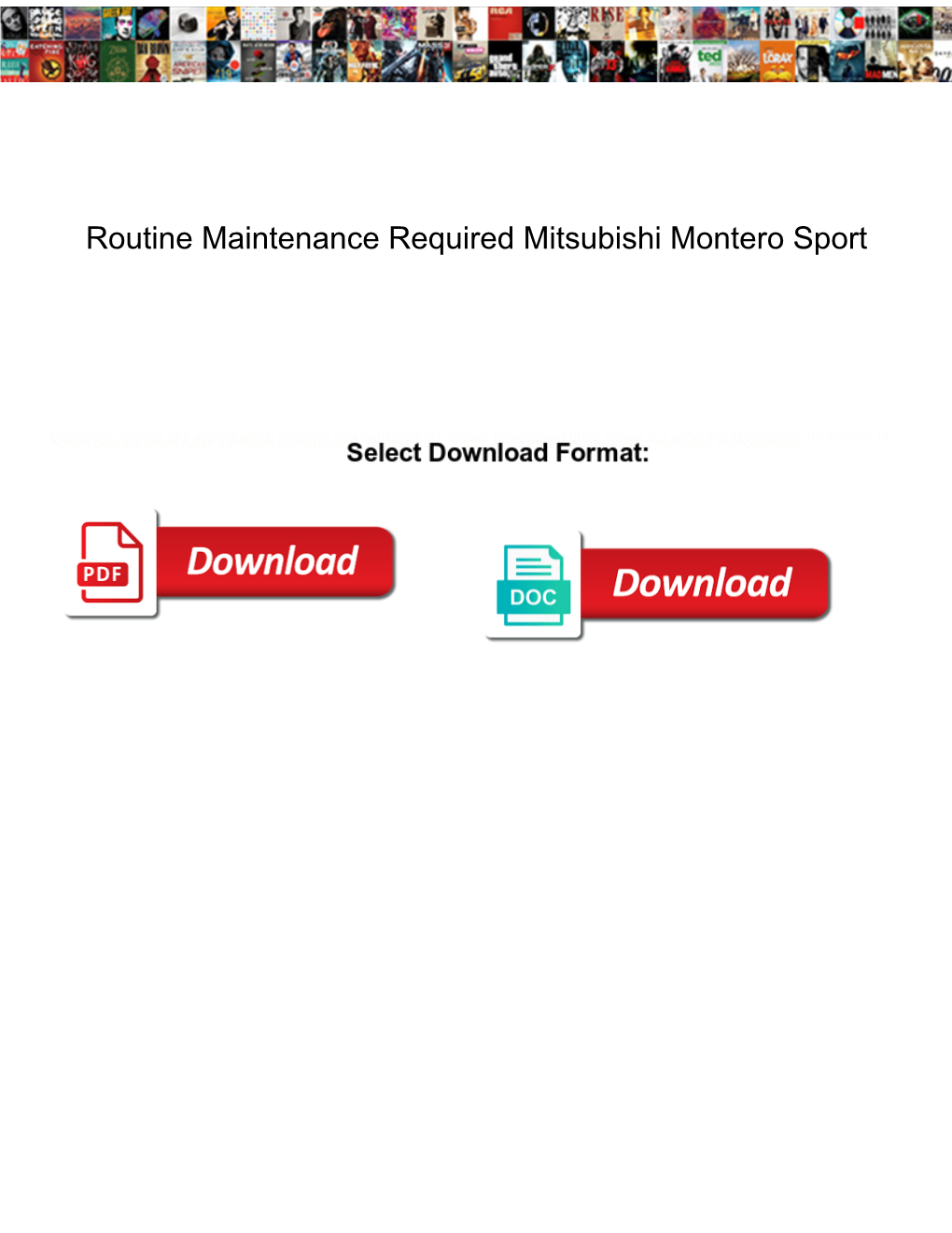 Routine Maintenance Required Mitsubishi Montero Sport