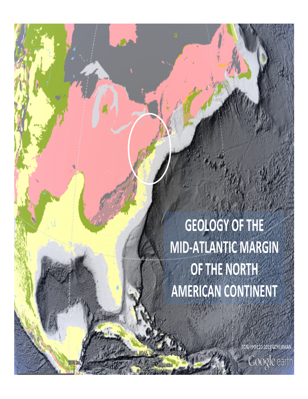 Geology of the Mid-Atlantic Margin of the North American Continent