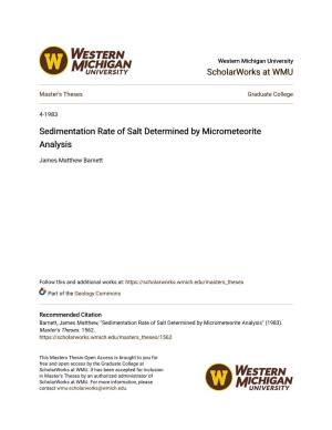 Sedimentation Rate of Salt Determined by Micrometeorite Analysis