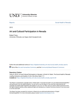 Art and Cultural Participation in Nevada