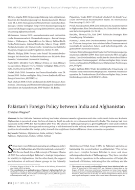 Pakistan's Foreign Policy Between India and Afghanistan