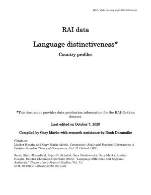 Language Distinctiveness*
