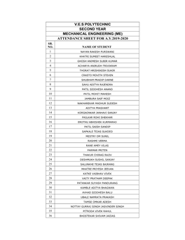 Ves Polytechnic Second Year Mechanical Engineering (Me)