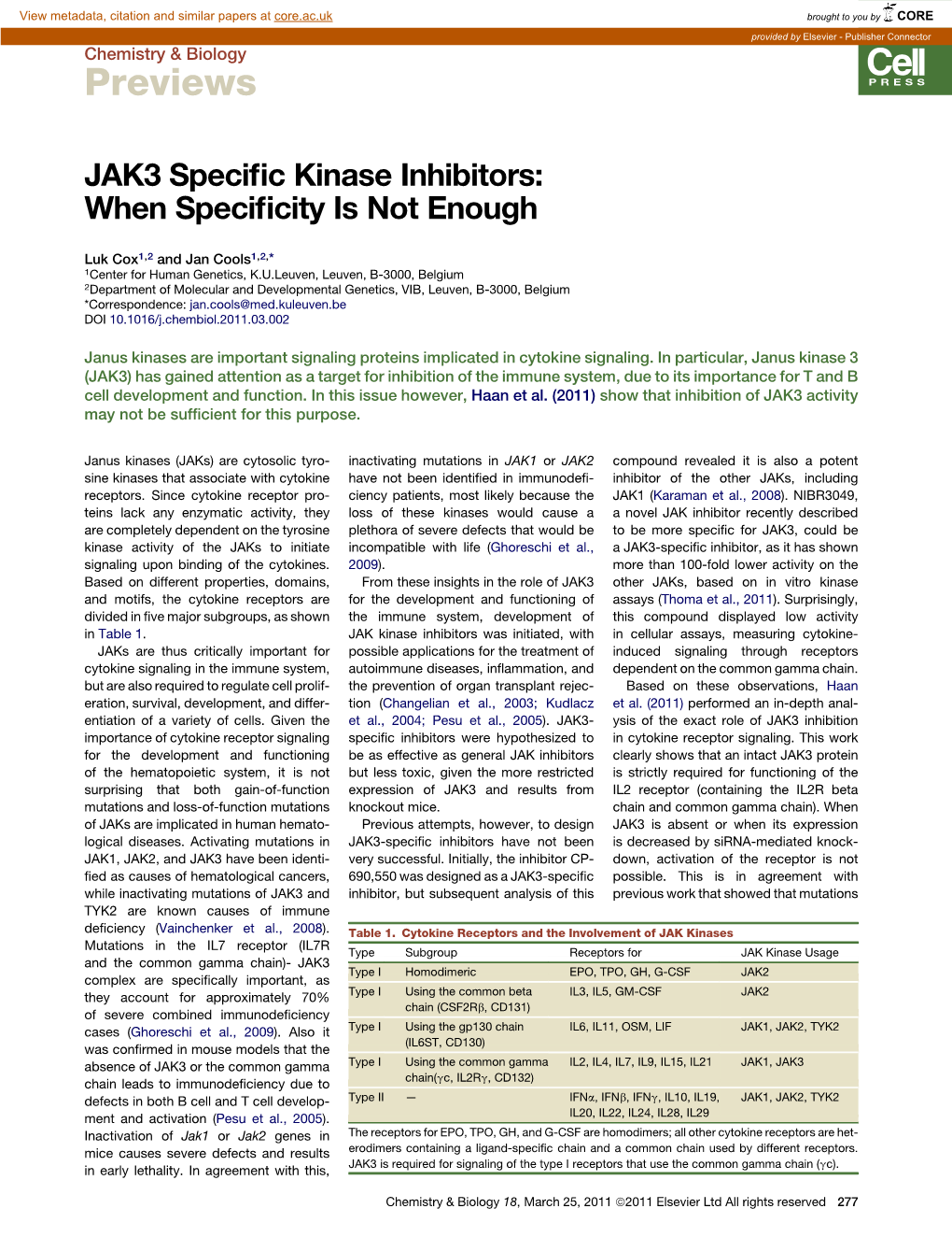 JAK3 Specific Kinase Inhibitors