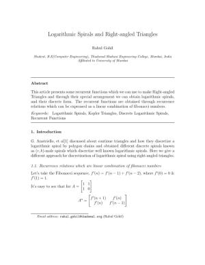 Logarithmic Spirals and Right-Angled Triangles