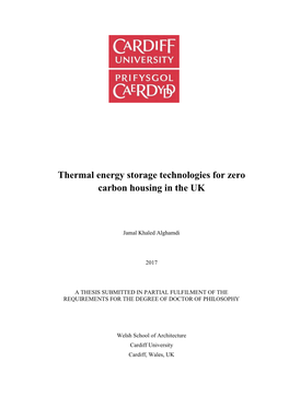 Thermal Energy Storage Technologies for Zero Carbon Housing in the UK