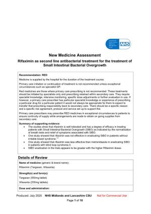 Rifaximin New Medicine Assessment Approved