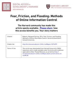 Fear, Friction, and Flooding: Methods of Online Information Control