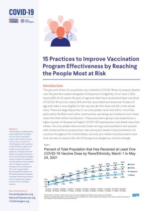 15 Practices to Improve Vaccination Program Effectiveness by Reaching the People Most at Risk