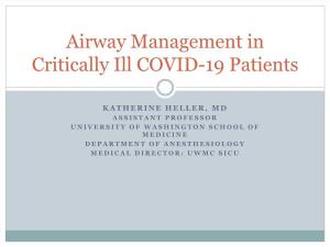 Airway Management for COVID 19