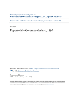 Report of the Governor of Alaska, 1890