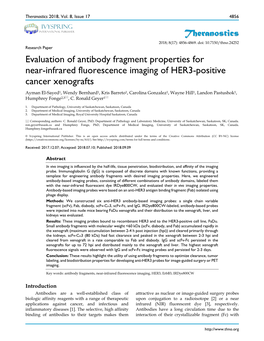 Evaluation of Antibody Fragment Properties for Near-Infrared
