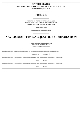 Navios Maritime Acqusition Corporation