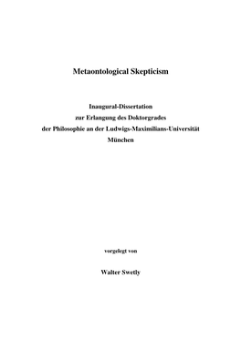 Metaontological Skepticism
