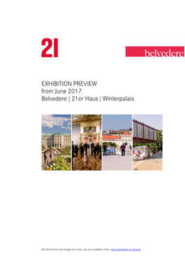 EXHIBITION PREVIEW from June 2017 Belvedere | 21Er Haus | Winterpalais