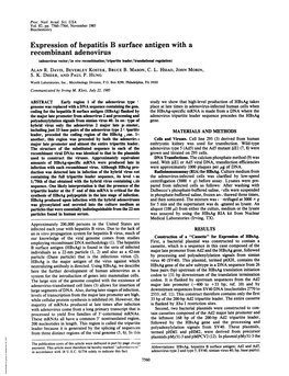 Recombinant Adenovirus (Adenovirus Vector/In Vivo Recombination/Tripartite Leader/Translational Regulation) ALAN R