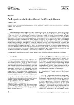 Androgenic-Anabolic Steroids and the Olympic Games