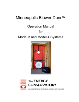Minneapolis Blower Door Operation Manual