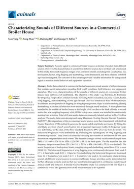 Characterizing Sounds of Different Sources in a Commercial Broiler House