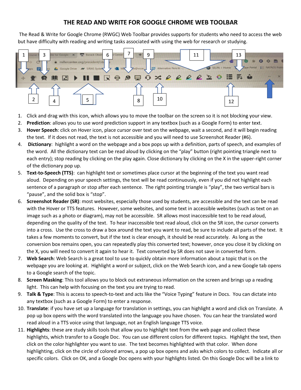 The Read and Write for Google Chrome Web Toolbar