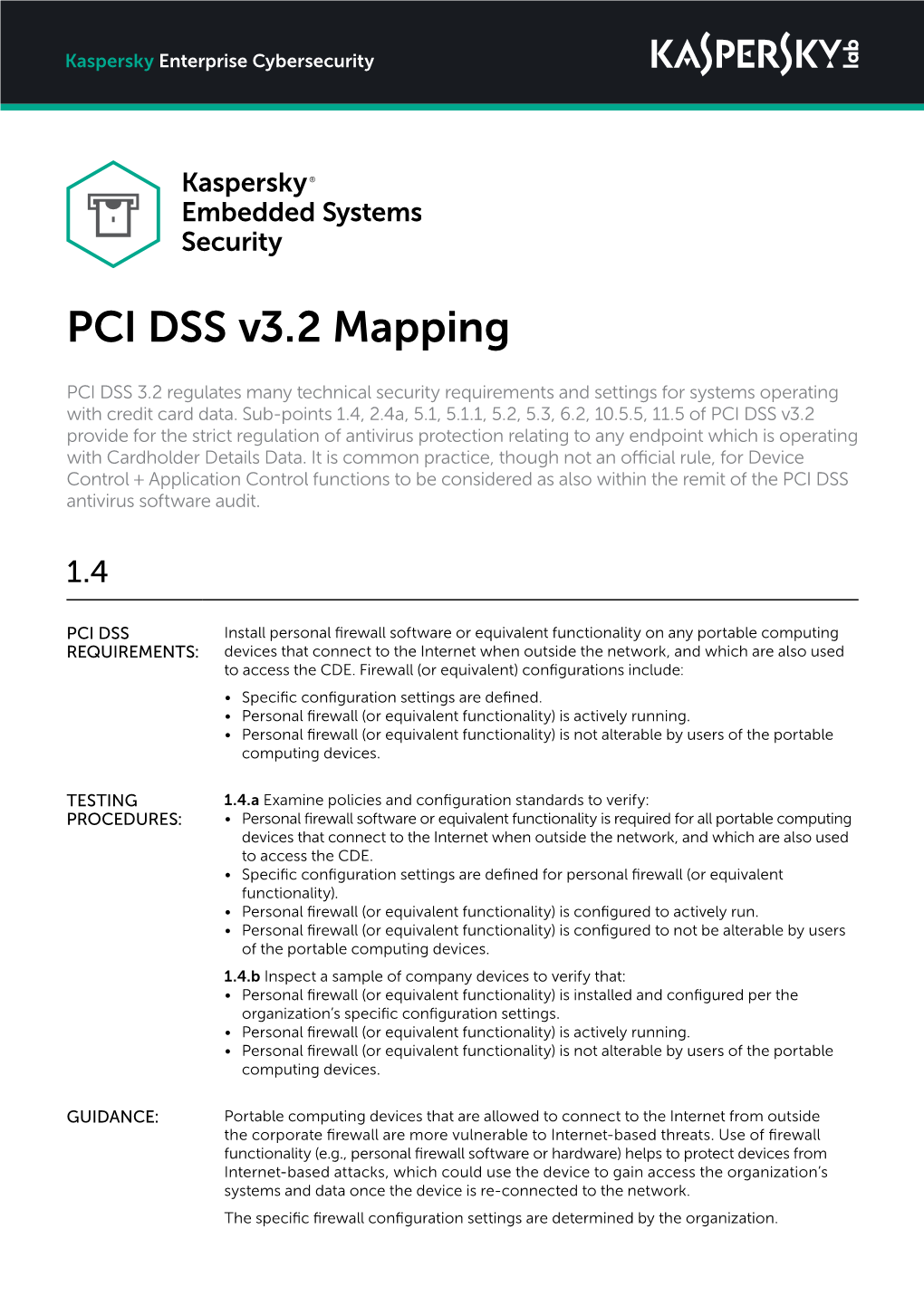 PCI DSS V3.2 Mapping