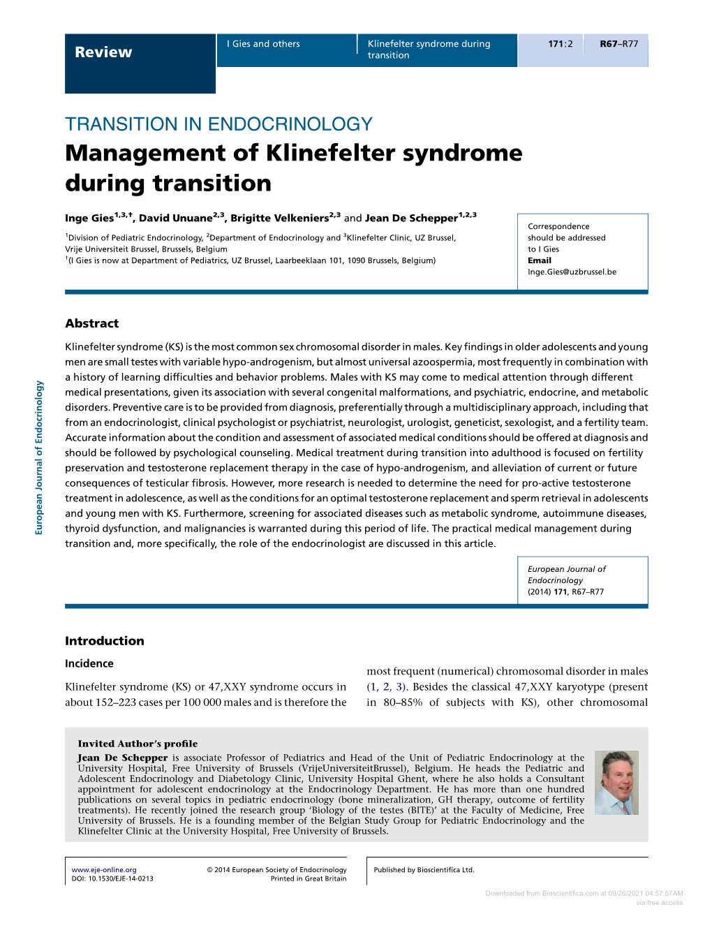 Management of Klinefelter Syndrome During Transition