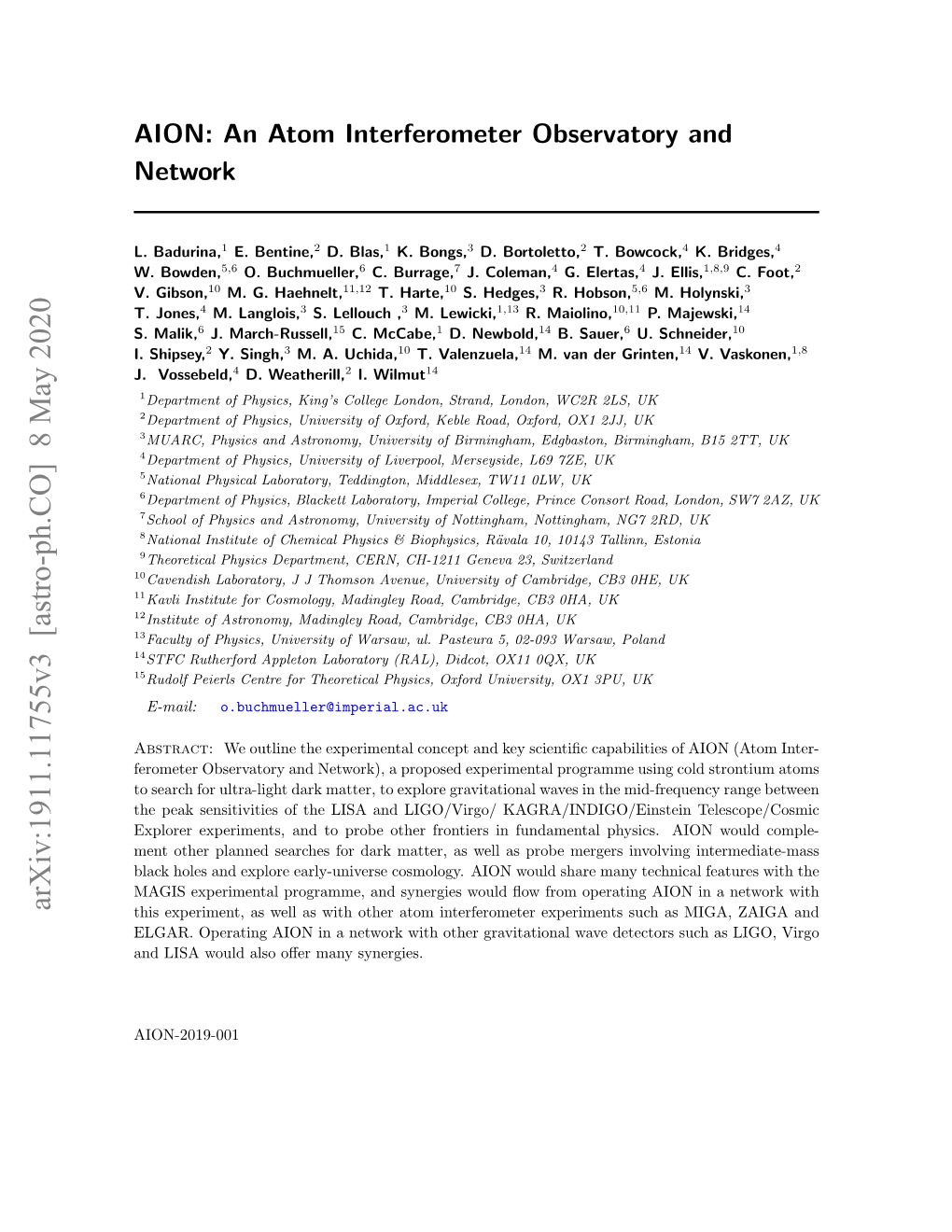 AION: an Atom Interferometer Observatory and Network