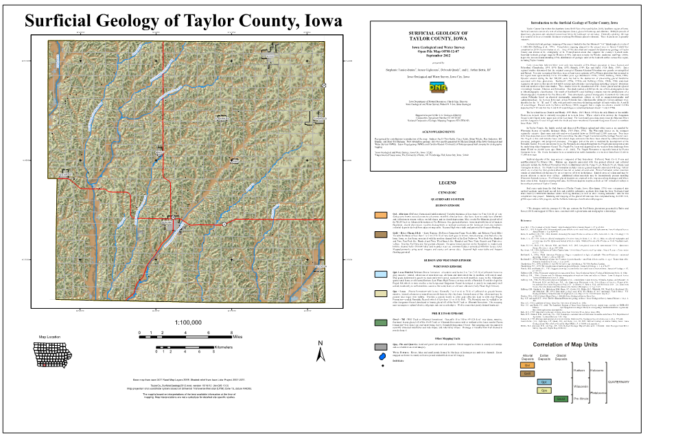 Surficial Geology of Taylor County, Iowa M