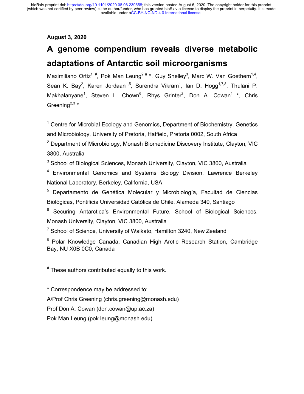 A Genome Compendium Reveals Diverse Metabolic Adaptations of Antarctic Soil Microorganisms