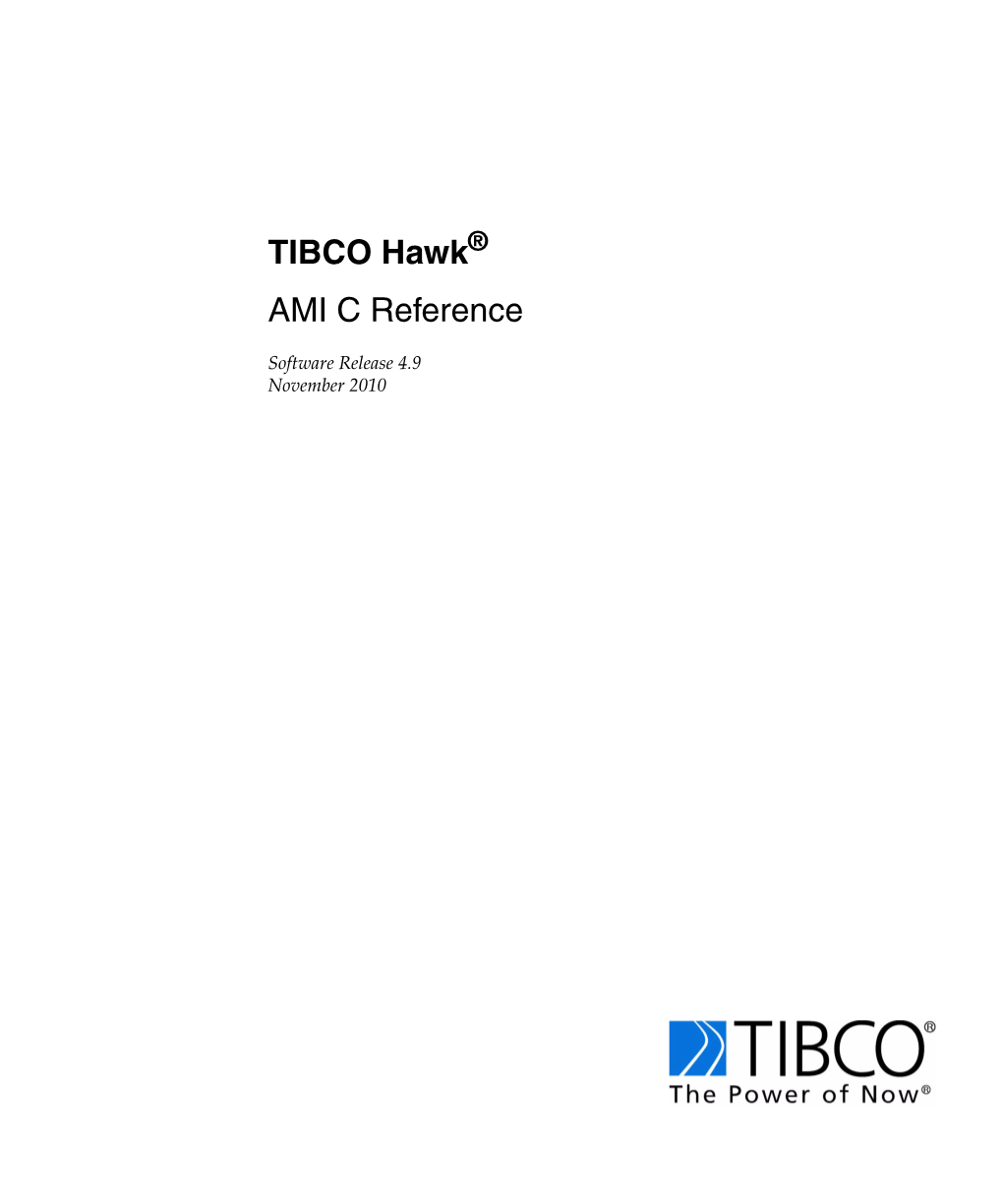 TIBCO Hawk AMI C Reference Iv | Contents
