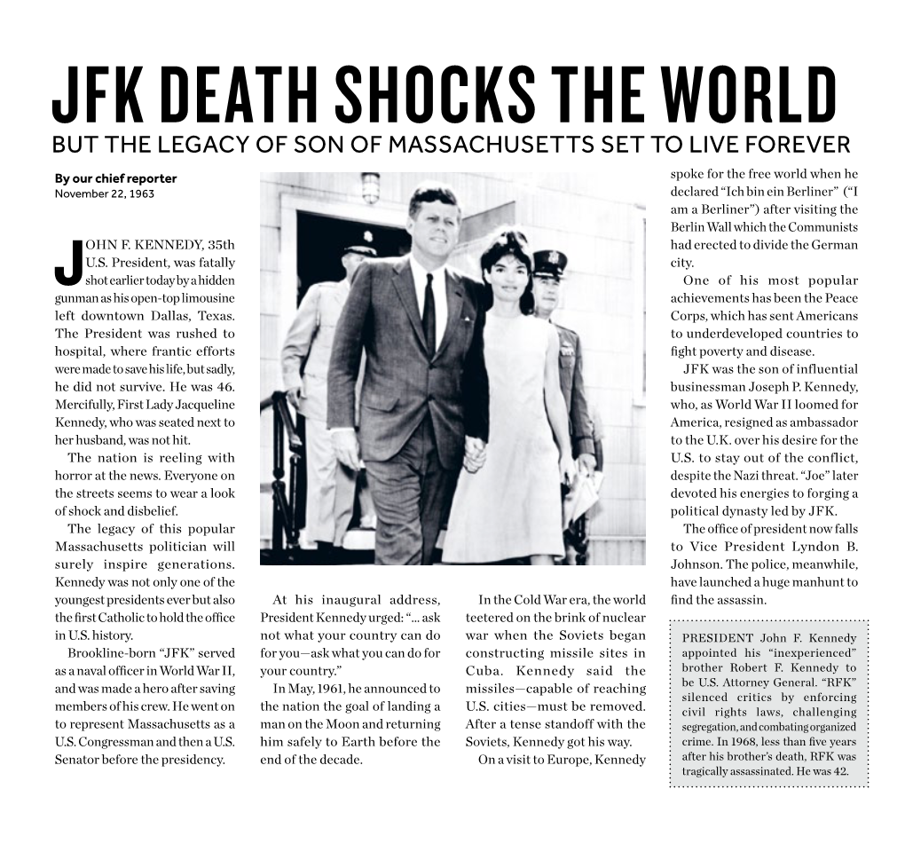 Jfk Death Shocks the World