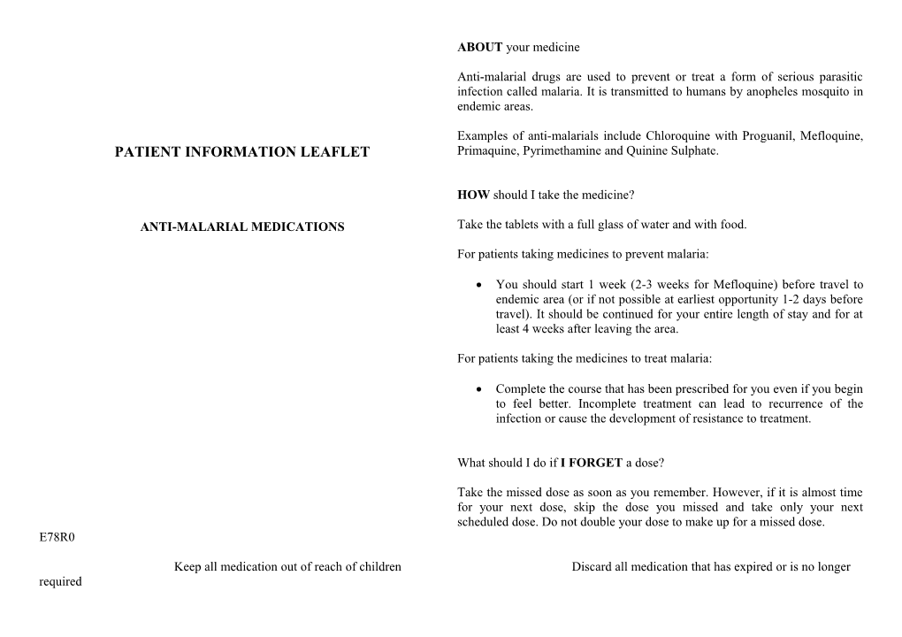 Keep All Medications out of Reach of Children Discard s1