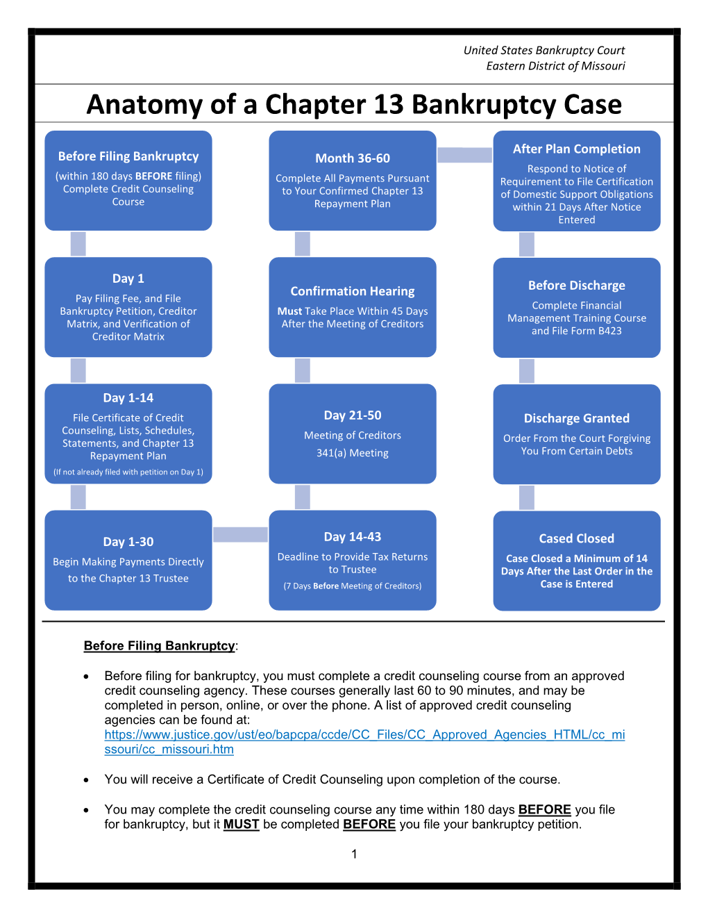 Anatomy of a Chapter 13 Bankruptcy Case