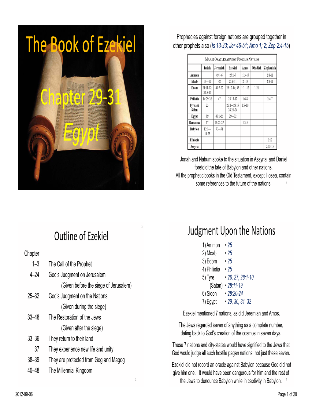 The Book of Ezekiel Chapter 29 Chapter 29-31 Egypt