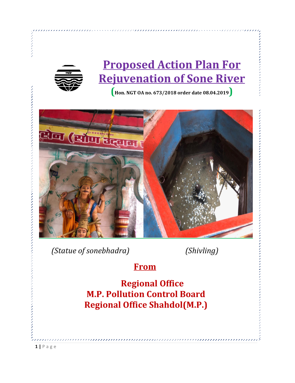 Proposed Action Plan for Rejuvenation of Sone River (Hon