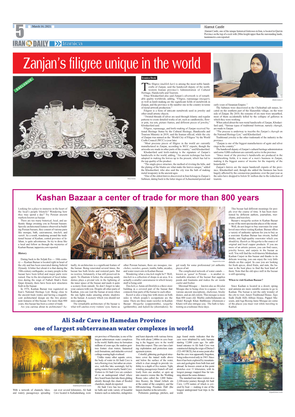 Zanjan's Filigree Unique in the World